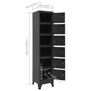 Φοριαμός Ανθρακί 38 x 40 x 180 εκ. από Ατσάλι - Pakobazaar