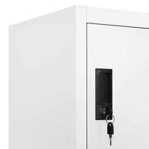 Φοριαμός Λευκός 90 x 45 x 180 εκ. Ατσάλινος - Pakobazaar