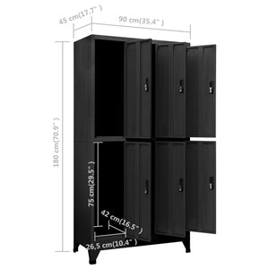 Φοριαμός Ανθρακί 90 x 45 x 180 εκ. Ατσάλινος - Pakobazaar