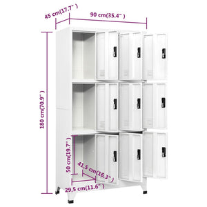 Φοριαμός Λευκός 90 x 45 x 180 εκ. Ατσάλινος - Pakobazaar