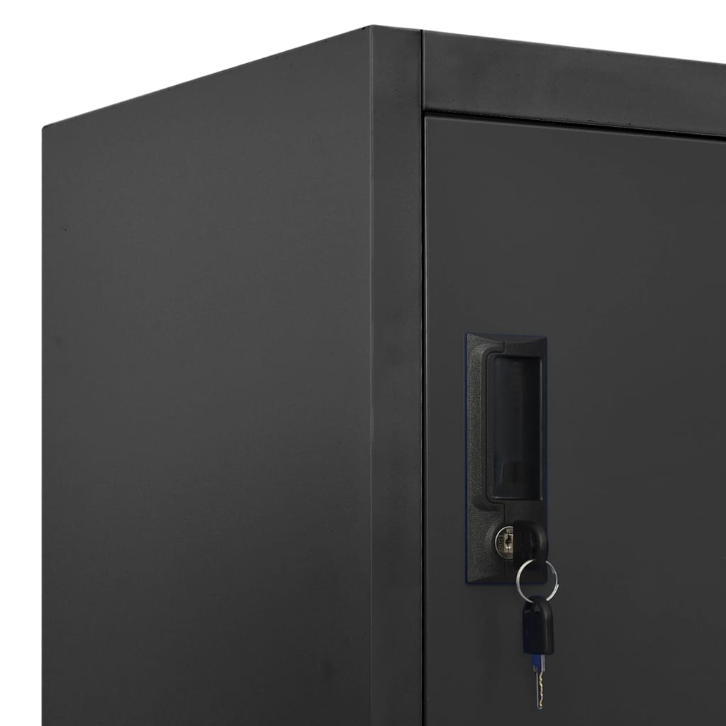 Φοριαμός Ανθρακί 90 x 45 x 180 εκ. από Ατσάλι - Pakobazaar