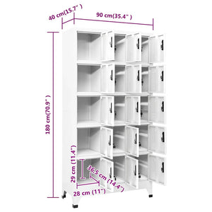 Φοριαμός Λευκός 90 x 40 x 180 εκ. Ατσάλινος