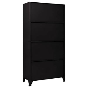 Φοριαμός Μαύρος 90 x 40 x 180 εκ. Ατσάλινος - Pakobazaar