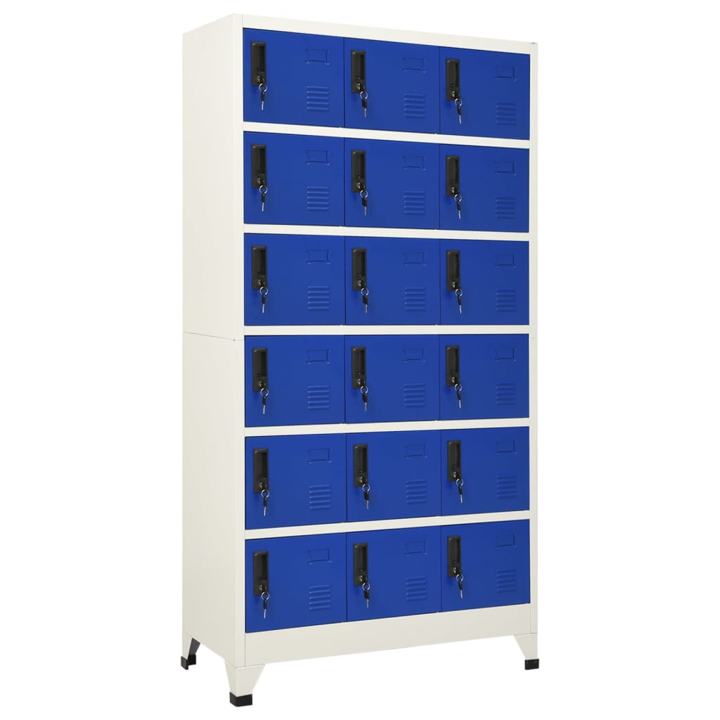 Φοριαμός Γκρι και Μπλε 90 x 40 x 180 εκ. Ατσάλινος - Pakobazaar