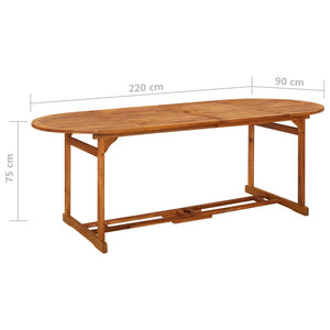 Σετ Τραπεζαρίας Κήπου 11 Τεμαχίων 220x90x75 εκ. Μασίφ Ακακία - PAKOBAZAAR