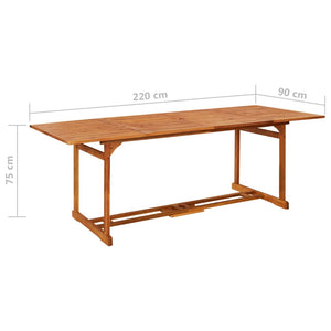 Σετ Τραπεζαρίας Κήπου 11 Τεμαχίων 220x90x75 εκ. Μασίφ Ακακία - PAKOBAZAAR