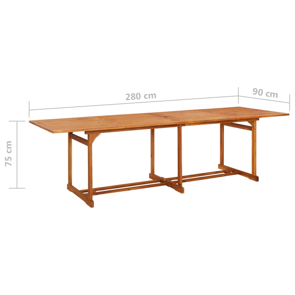 Σετ Τραπεζαρίας Κήπου 13 Τεμαχίων 280x90x75 εκ. Μασίφ Ακακία