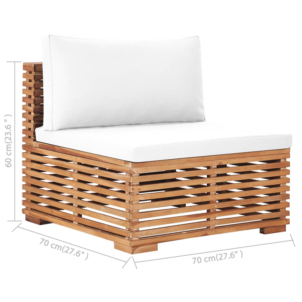 Σαλόνι Κήπου Σετ 5 τεμ. από Μασίφ Ξύλο Teak με Κρεμ Μαξιλάρι