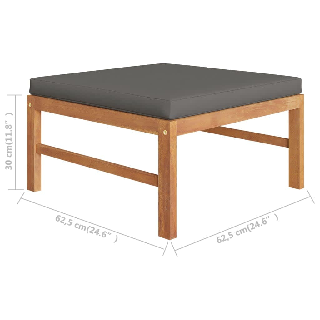 Σαλόνι Κήπου Σετ 11 Τεμαχίων Μασίφ Ξύλο Teak με Γκρι Μαξιλάρια - Pakobazaar