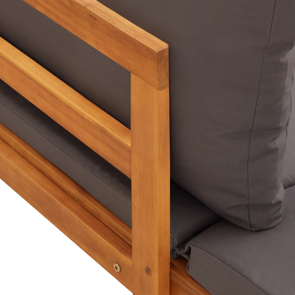 Σαλόνι Κήπου Σετ 4 Τεμαχίων Ξύλο Ακακίας & Σκ. Γκρι Μαξιλάρια - PAKOBAZAAR