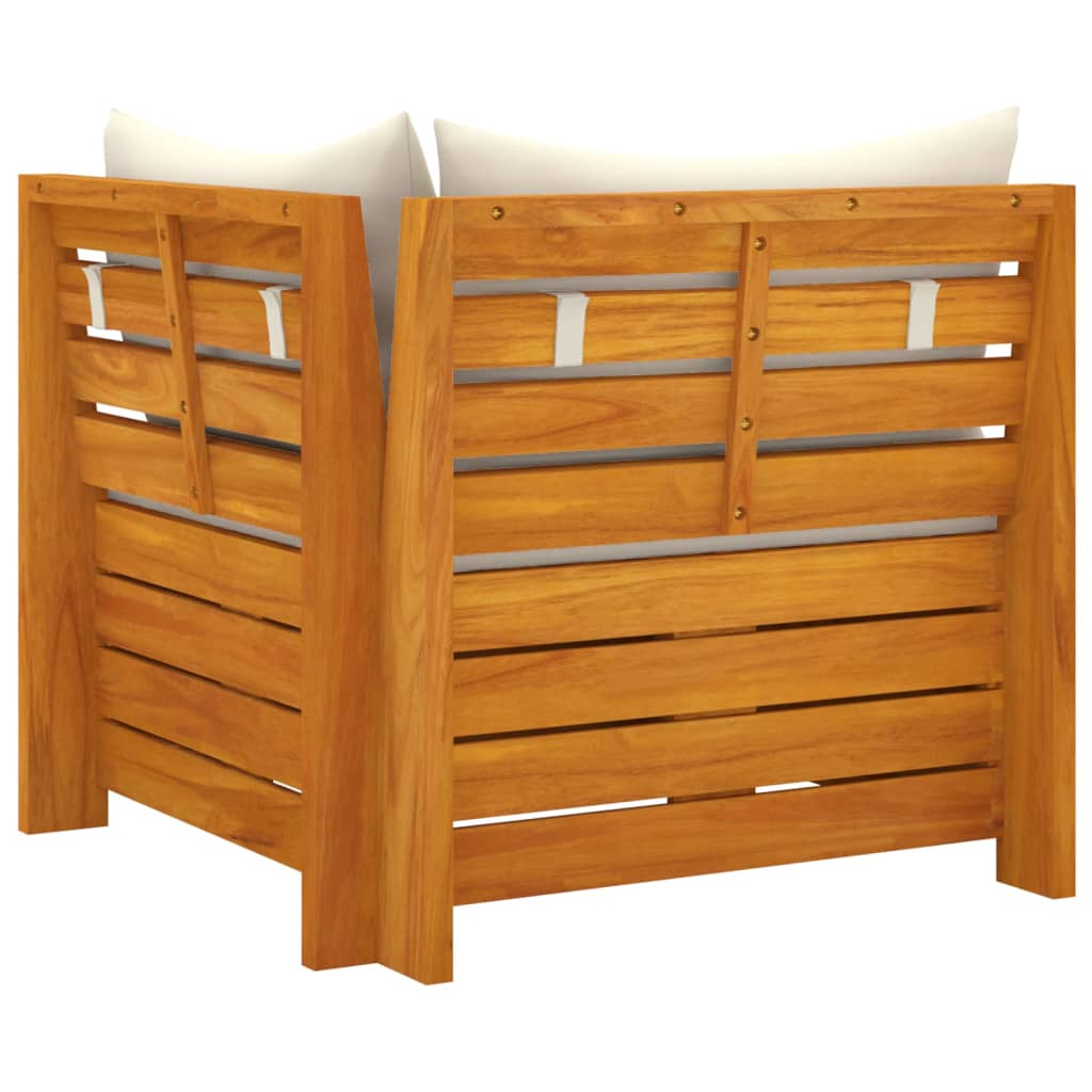 Καναπές Κήπου Διθέσιος από Μασίφ Ξύλο Ακακίας με Μαξιλάρια - PAKOBAZAAR