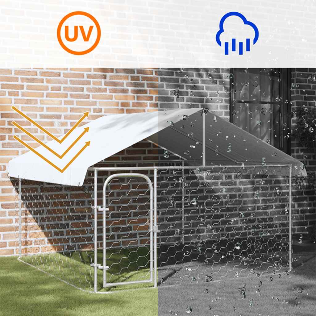 Κλουβί Σκύλου Εξωτερικού Χώρου 200 x 200 x 150 εκ. με Στέγαστρο - PAKOBAZAAR