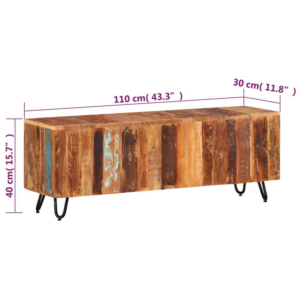 Έπιπλο Τηλεόρασης 110 x 30 x 40 εκ. από Μασίφ Ανακυκλωμένο Ξύλο