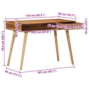 Γραφείο 110x50x76 εκ. από Μασίφ Ξύλο Ακακίας - Pakobazaar