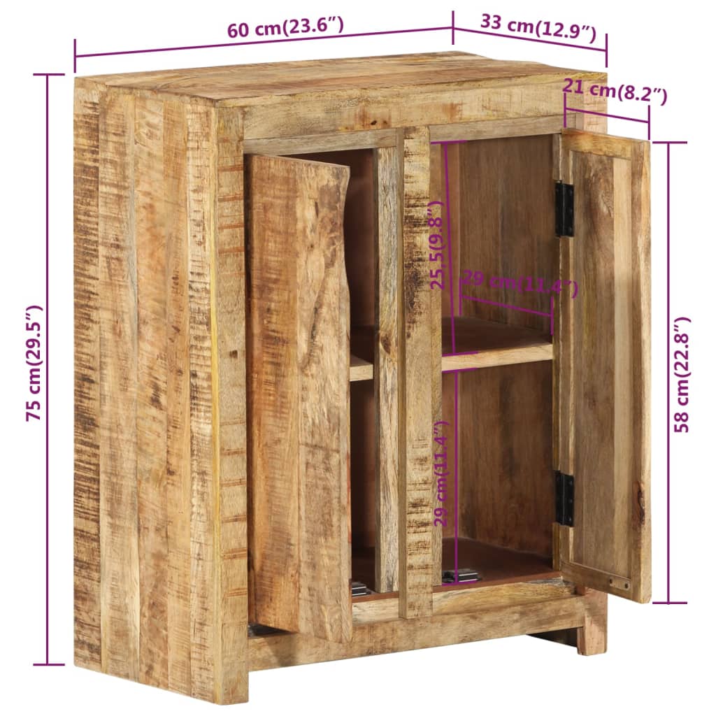 Ντουλάπι 60 x 33 x 75 εκ. από Μασίφ Ξύλο Μάνγκο