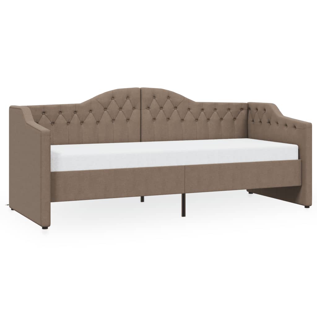 Καναπές Κρεβάτι με Στρώμα & USB Taupe 90x200εκ. Υφασμάτινος