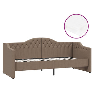 Καναπές Κρεβάτι με Στρώμα & USB Taupe 90x200εκ. Υφασμάτινος