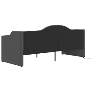 Καναπές Κρεβάτι με Στρώμα & USB Σκ. Γκρι 90x200 εκ. Υφασμάτινος - Pakobazaar