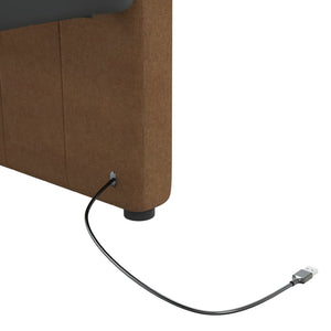 Καναπές Κρεβάτι με Στρώμα & USB Καφέ 90 x 200 εκ. Υφασμάτινος
