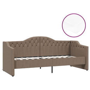 Καναπές Κρεβάτι με Στρώμα & USB Taupe 90 x 200 εκ. Υφασμάτινος