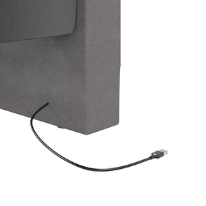 Καναπές Κρεβάτι με Στρώμα & USB Αν. Γκρι 90x200 εκ. Υφασμάτινος
