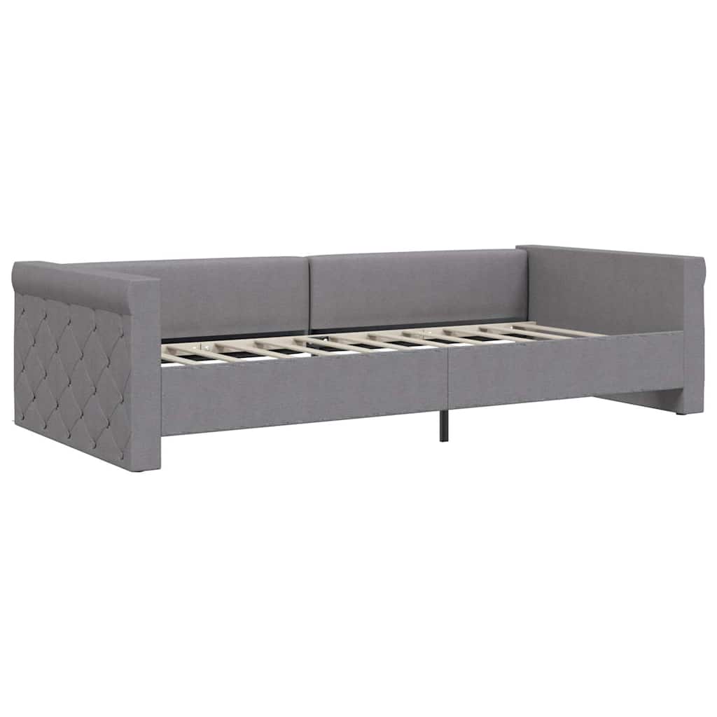 Καναπές Κρεβάτι με Στρώμα & USB Αν. Γκρι 90x200 εκ. Υφασμάτινος