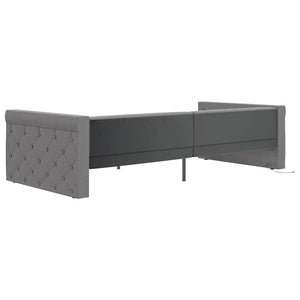 Καναπές Κρεβάτι με Στρώμα & USB Αν. Γκρι 90x200 εκ. Υφασμάτινος