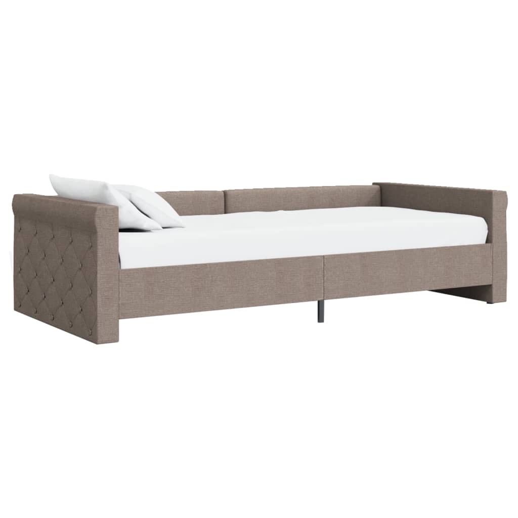 Καναπές Κρεβάτι με Στρώμα & USB Taupe 90 x 200 εκ. Υφασμάτινος