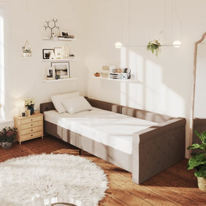 Καναπές Κρεβάτι με Στρώμα & USB Taupe 90 x 200 εκ. Υφασμάτινος