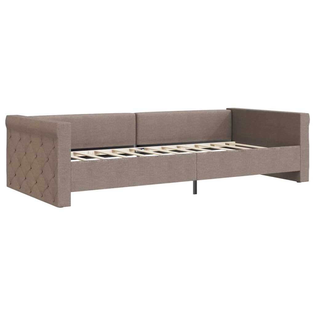 Καναπές Κρεβάτι με Στρώμα & USB Taupe 90 x 200 εκ. Υφασμάτινος