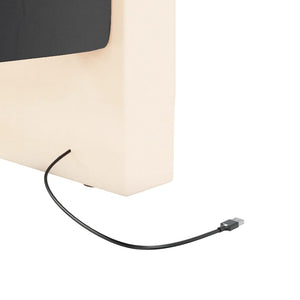 Καναπές Κρεβάτι με Στρώμα & USB Κρεμ 90 x 200 εκ. Υφασμάτινος
