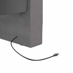 Καναπές Κρεβάτι με Στρώμα & USB Αν. Γκρι 90x200 εκ. Υφασμάτινος