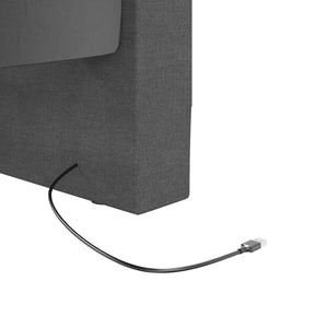 Καναπές Κρεβάτι με Στρώμα & USB Σκ. γκρι 90x200 εκ. Υφασμάτινος