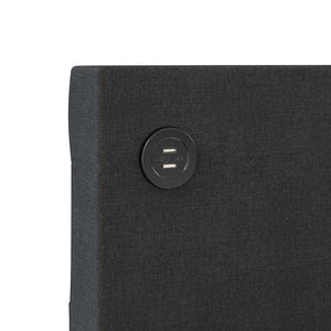 Καναπές Κρεβάτι με Στρώμα & USB Μαύρο 90 x 200 εκ. Υφασμάτινος