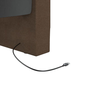 Καναπές Κρεβάτι με Στρώμα & USB Σκ. Καφέ 90x200 εκ. Υφασμάτινος - Pakobazaar