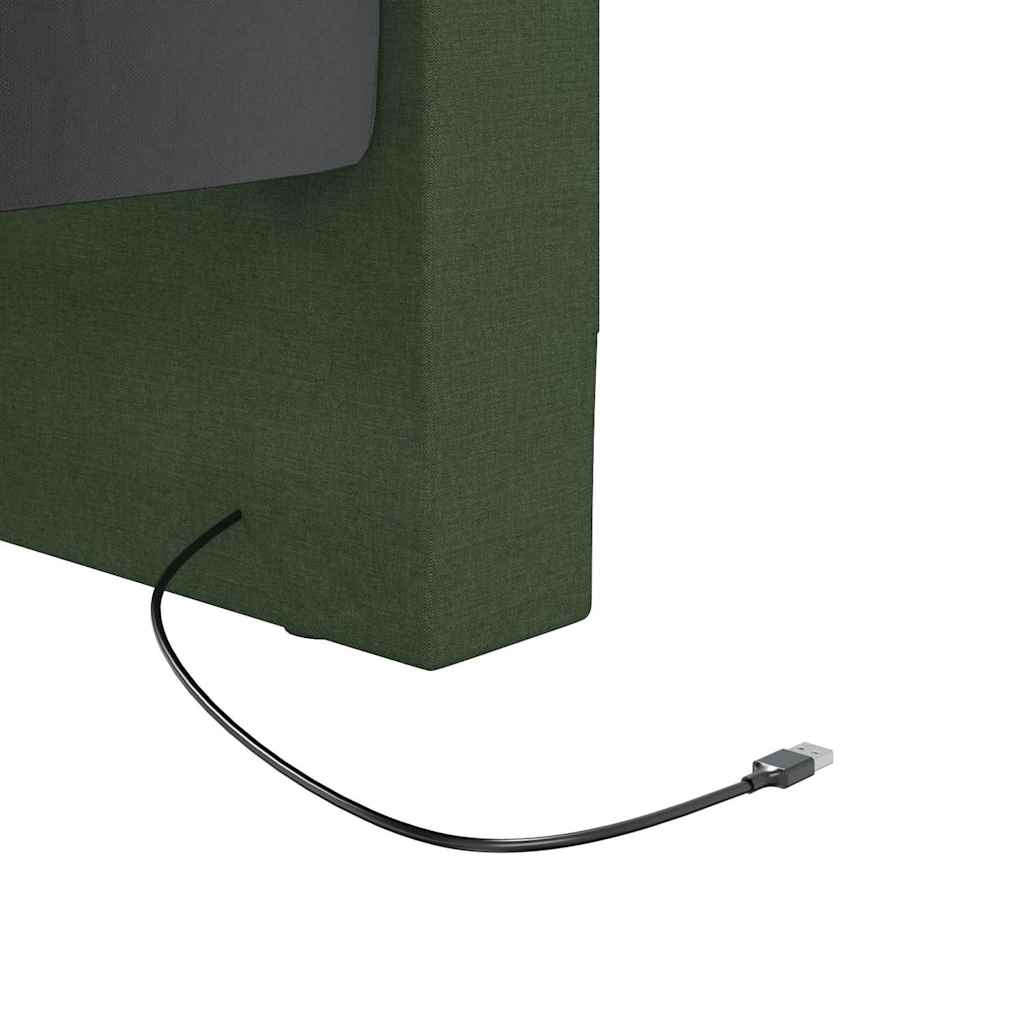 Καναπές Κρεβάτι με Στρώμα&USB Σκ. Πράσινο 90x200 εκ Υφασμάτινος