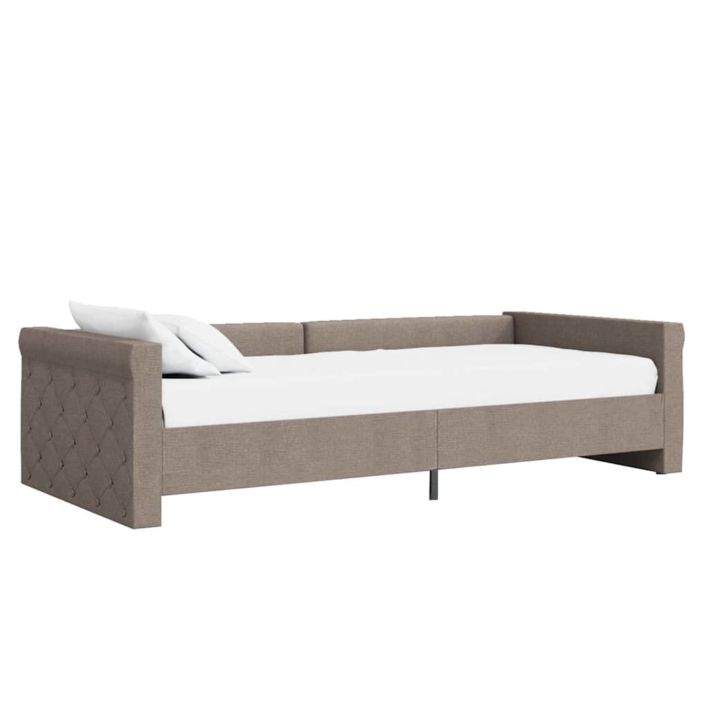 Καναπές Κρεβάτι με Στρώμα & USB Taupe 90 x 200 εκ. Υφασμάτινος - Pakobazaar