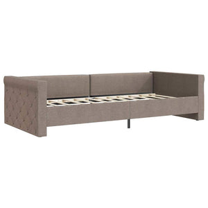 Καναπές Κρεβάτι με Στρώμα & USB Taupe 90 x 200 εκ. Υφασμάτινος - Pakobazaar