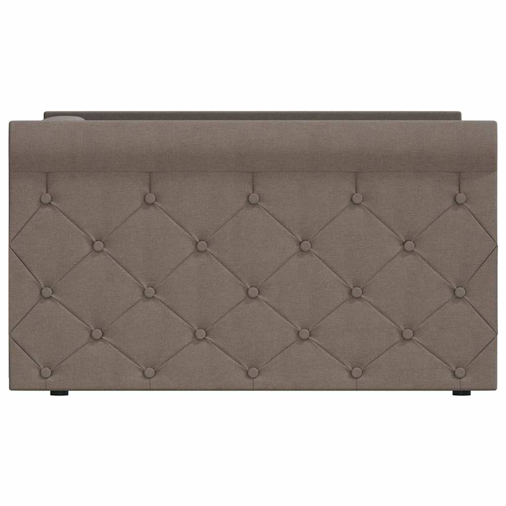 Καναπές Κρεβάτι με Στρώμα & USB Taupe 90 x 200 εκ. Υφασμάτινος - Pakobazaar