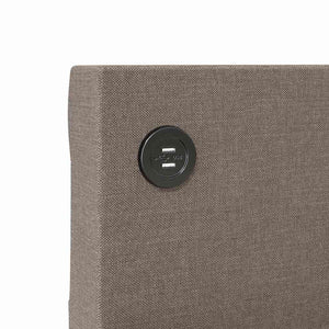 Καναπές Κρεβάτι με Στρώμα & USB Taupe 90 x 200 εκ. Υφασμάτινος - Pakobazaar