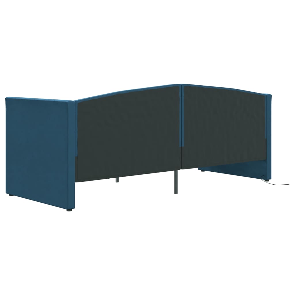Καναπές Κρεβάτι με Στρώμα & USB Μπλε 90 x 200 εκ. Βελούδινος