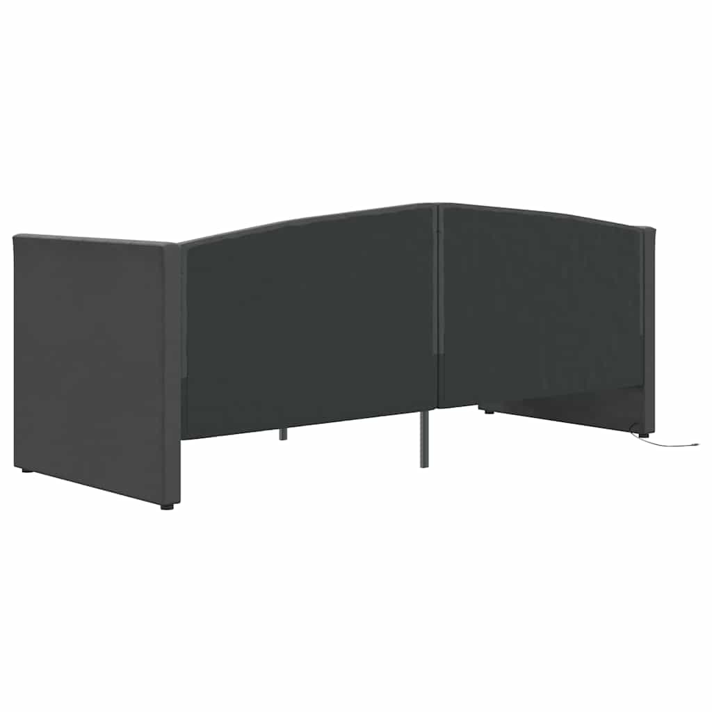 Καναπές Κρεβάτι με Στρώμα & USB Σκούρο Γκρι 90x200 εκ. Βελούδ.