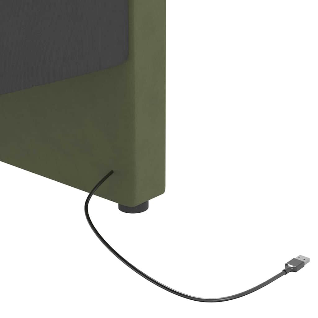 Καναπές Κρεβάτι με Στρώμα & USB Σκούρο Πράσινο 90x200 εκ. Βελ. - Pakobazaar