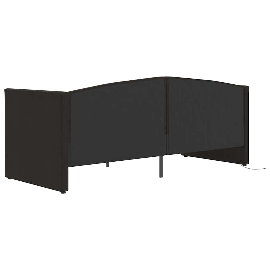 Καναπές Κρεβάτι με Στρώμα & USB Μαύρος 90 x 200 εκ. Βελούδινος