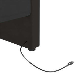 Καναπές Κρεβάτι με Στρώμα & USB Μαύρος 90 x 200 εκ. Βελούδινος