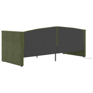Καναπές Κρεβάτι με Στρώμα & USB Σκ. Πράσινο 90x200εκ Βελούδινος - Pakobazaar
