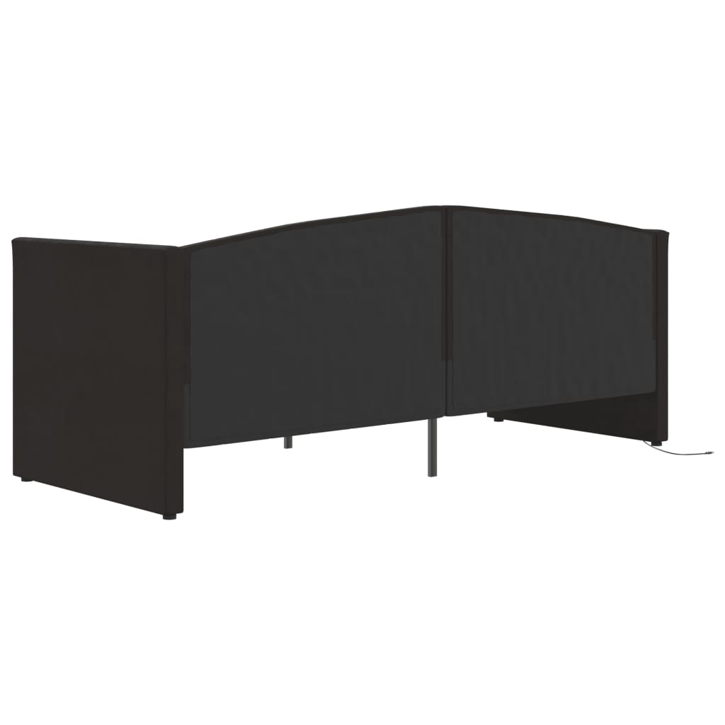 Καναπές Κρεβάτι με Στρώμα & USB Μαύρος 90 x 200 εκ. Βελούδινος - Pakobazaar