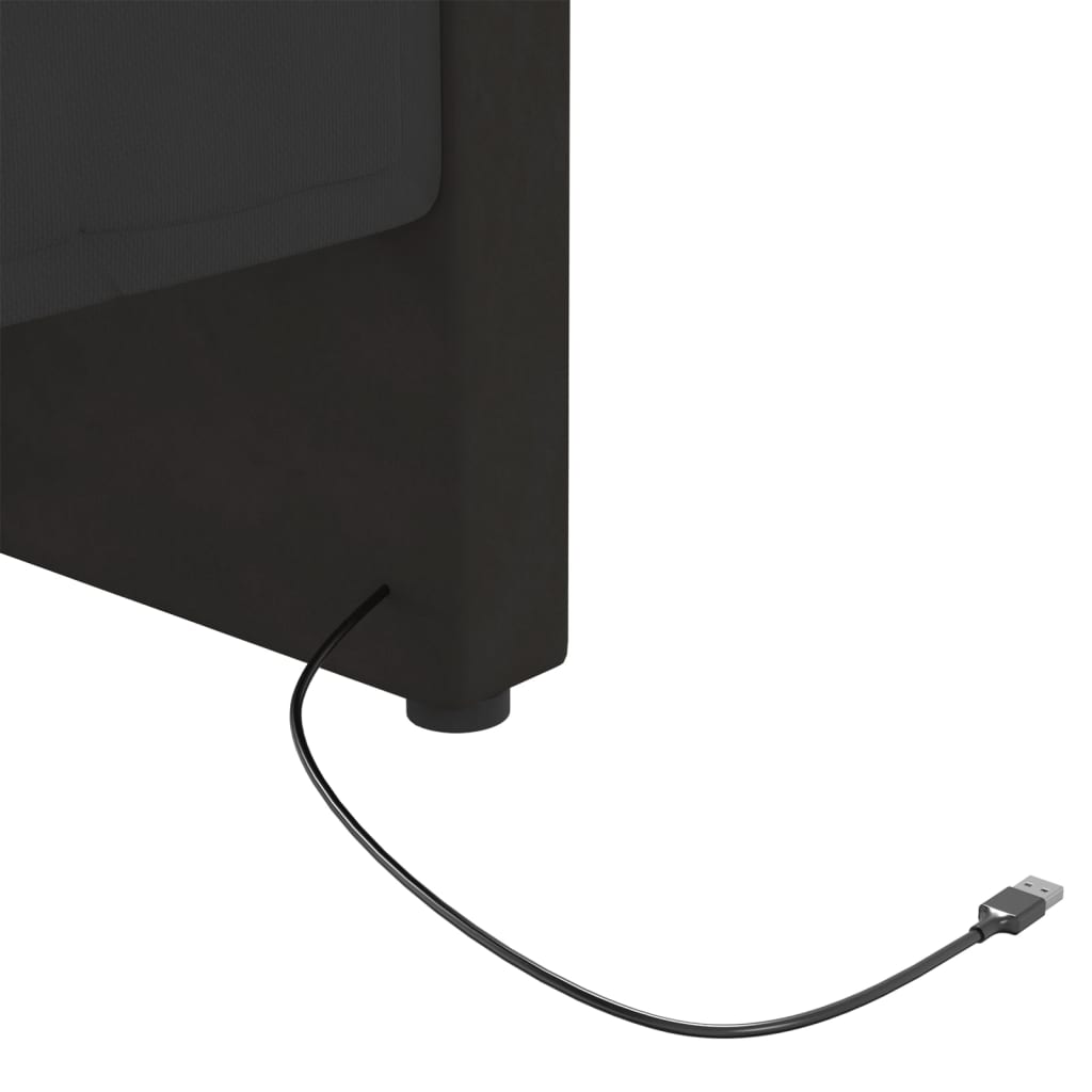 Καναπές Κρεβάτι με Στρώμα & USB Μαύρος 90 x 200 εκ. Βελούδινος - Pakobazaar