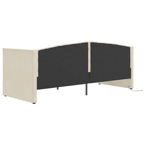 Καναπές Κρεβάτι με Στρώμα & USB Κρεμ 90 x 200 εκ. Βελούδινος