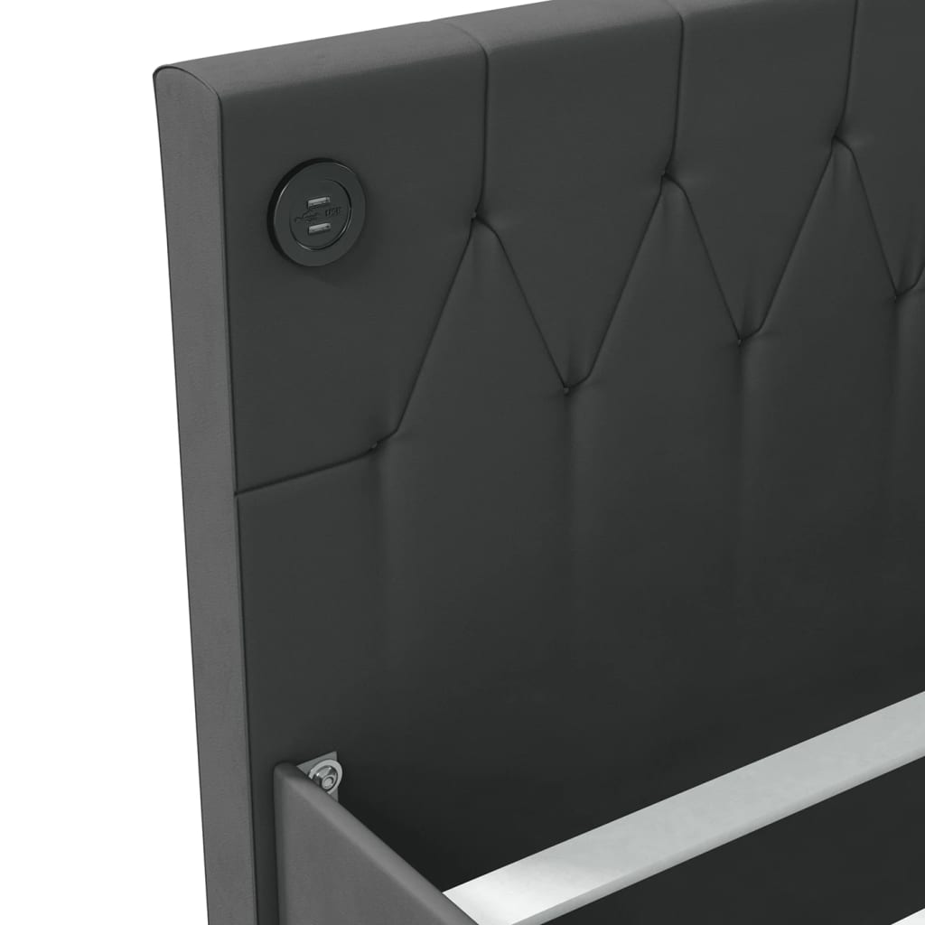 Καναπές Κρεβάτι με Στρώμα & USB Σκ. Γκρι 90x200 εκ. Βελούδινος